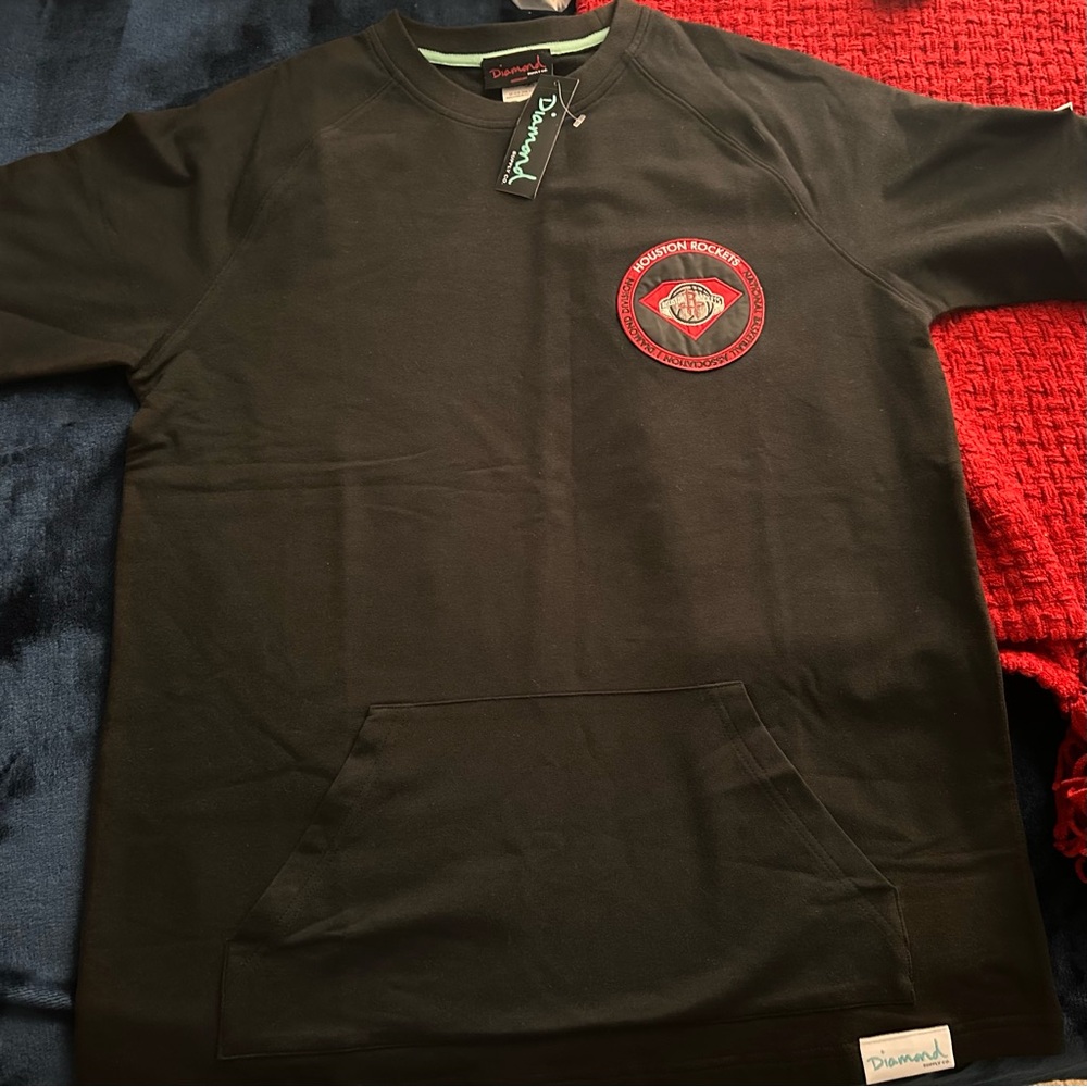 Diamond Supply Co. Black Hoodie with Red and Silver Patch